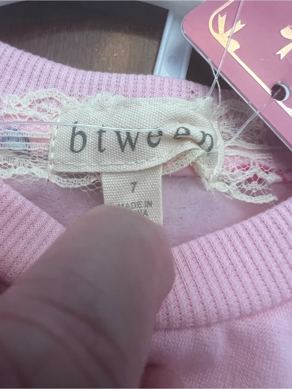 btween Pink Sequin Gingerbread 3-Piece Pajama Set